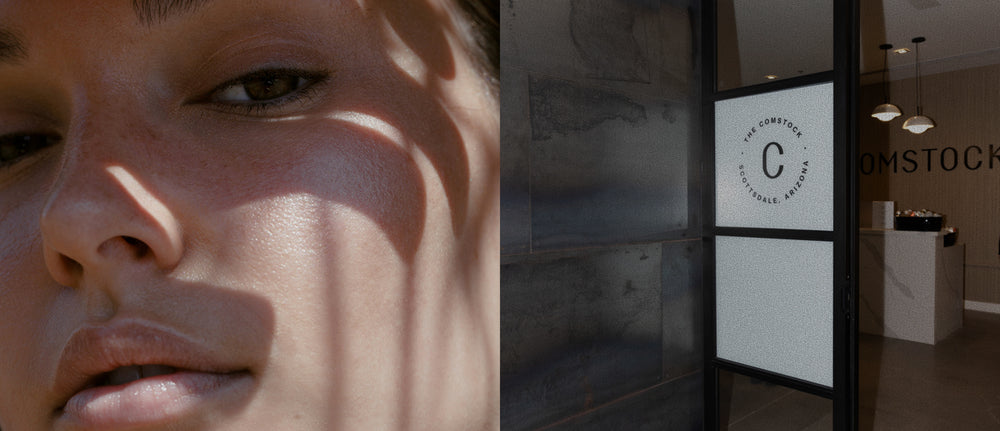 Close up of persons face next to The Comstock entry