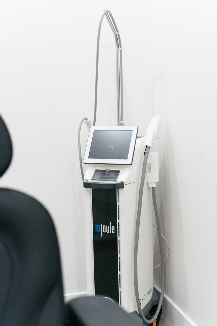 Skin treatment equipment in corner of room