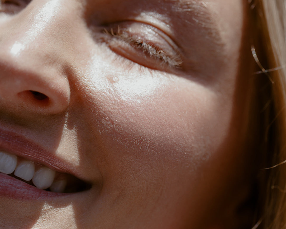 close up of person's cheek