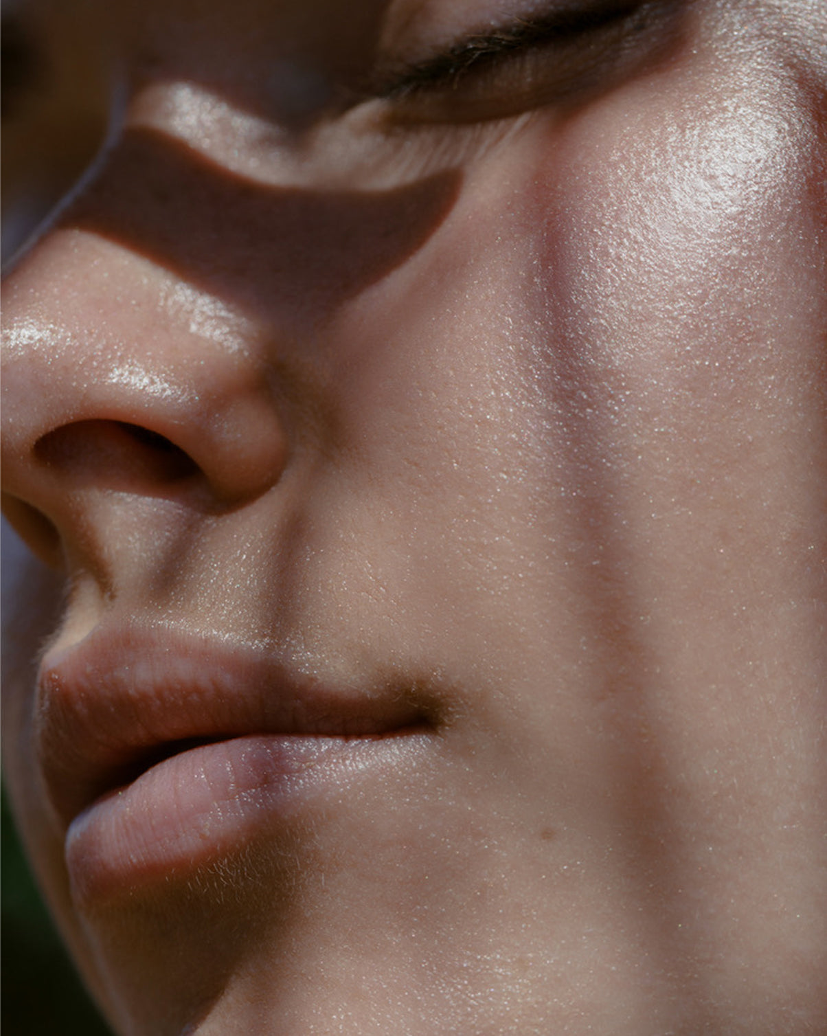 close up cheek and lips